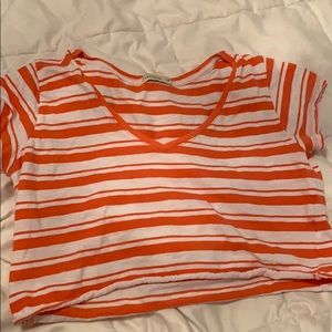 Striped crop tee